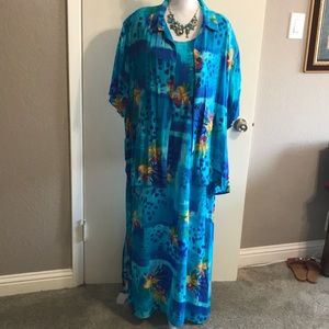 COPY - Beautiful blue plus size dress 2pieces